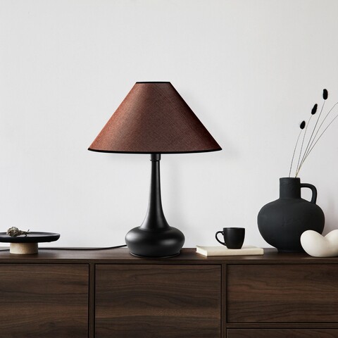 Lampa de masa, Opviq, 892OPV2455, Maro / Negru