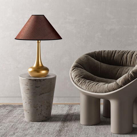 Lampa de masa, Opviq, 892OPV2460, Auriu/Maro