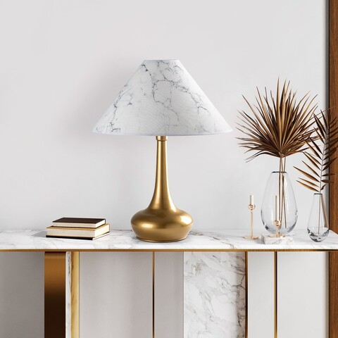 Lampa de masa, Opviq, 892OPV2461, Aur/Alb