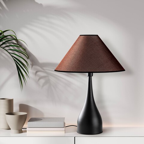 Lampa de masa, Opviq, 892OPV2465, Negru/Maro