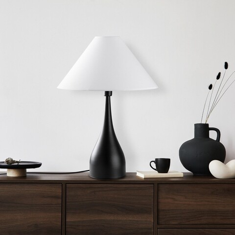 Lampa de masa, Opviq, 892OPV2467, Alb/Negru