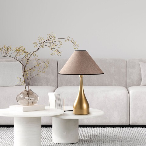 Lampa de masa, Opviq, 892OPV2469, Auriu / Maro deschis