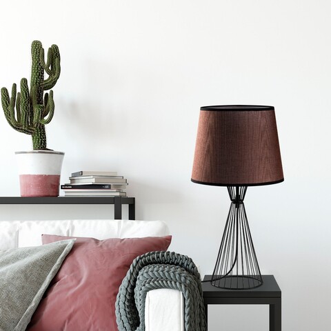 Lampa de masa, Opviq, 892OPV2495, Negru/Maro