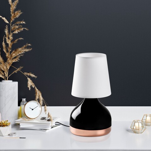 Lampa de masa, Opviq, 892OPV2565, Alb/Negru