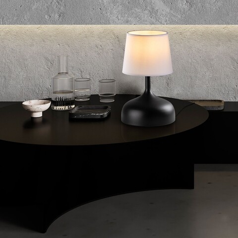 Lampa de masa, Opviq, 892OPV2608, Alb/Negru