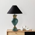 Lampa de masa, Opviq, 897TNL1116, Verde/Negru
