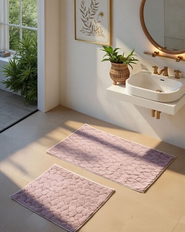 Set covorase de baie, L'essentiel Maison, Rabbit, Roz