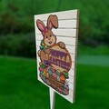 Semn de curte, Easter Bunny with Basket, 38x58 cm, Multicolor