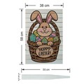 Semn de curte, Peek-a-Bunny Basket, 38x58 cm, Multicolor