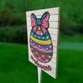 Semn de curte, Easter Welcome Egg, 38x58 cm, Multicolor