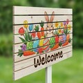 Semn de curte, Spring Garden Bunny, 58x38 cm, Multicolor