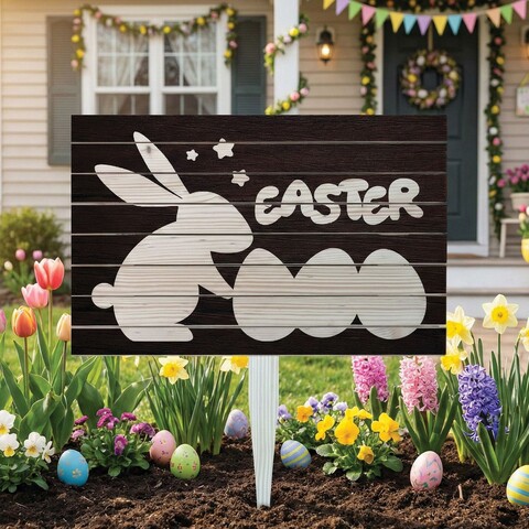 Semn de curte, Rustic Easter, 58x38 cm, Multicolor