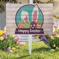 Semn de curte, Happy Easter Badge, 58x38 cm, Multicolor