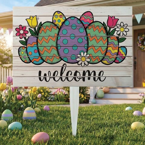 Semn de curte, Easter in Bloom, 58x38 cm, Multicolor