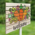 Semn de curte, Carrots & Blooms, 58x38 cm, Multicolor