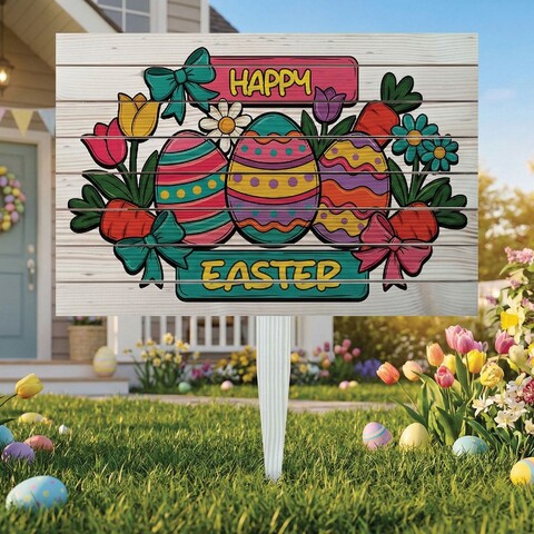 Semn de curte, Spring Garden Sign, 58x38 cm, Multicolor
