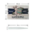Semn de curte, Easter Welcome Bunny, 58x38 cm, Multicolor