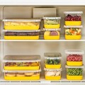 Set organizatoare frigider, Hermia, 964FRM3433, Dimensiune: 10,5 x 21,5 x 6,5 cm / 1000 ml (4 bucăți) , Galben