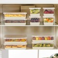 Set organizatoare frigider, Hermia, 964FRM3439, Dimensiune: 10,5 x 21,5 x 6,5 cm / 1000 ml (2 bucăți) , Gri