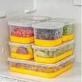 Set organizatoare frigider, Hermia, 964FRM3443, Dimensiune: 10,5 x 21,5 x 6,5 cm / 1000 ml (2 bucăți), Galben