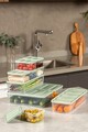 Set recipiente depozitare, Hermia, 964FRM5723, Dimensiune: 23 x 15 x 7 cm / 1750 ml (2 bucăți), Verde menta