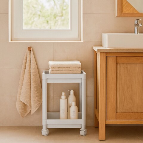 Raft multifuncțional din plastic, 242340, 36x23x40 cm, Alb