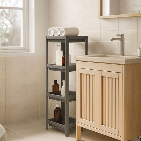 Raft multifuncțional din plastic, 242349, 36x23x102 cm, Gri