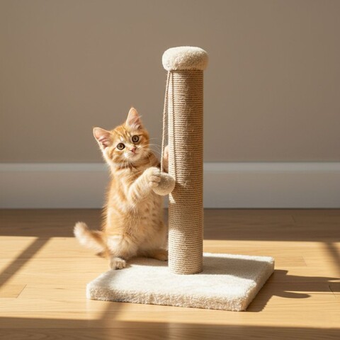 Zgarietor pentru pisici, Paws & Whiskers, Luca, Bej