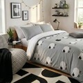 Lenjerie de pat dubla King (FR), 3 piese, L'essentiel Maison, The Black Sheep, Gri