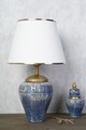 Lampa de masa, Opviq, 687HMY2159, Albastru/Alb