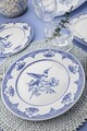 Serviciu de masa, Hermia, 710KTP3649, Farfurie: 21 x 21 cm (6 bucăți), Albastru/Alb