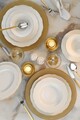 Serviciu de masa, Hermia, 710KTP9736, Farfurie: 23 cm (6 bucăți), Alb/Auriu