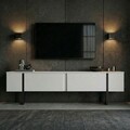Comoda TV, Nordure, Onera, 180x45x30 cm, Alb/Negru