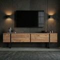 Comoda TV, Nordure, Onera, 180x50x30 cm, Pin Atlantic / Negru