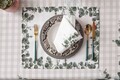 Set suporturi pentru farfurie, Hermia, 827GRT1101, Dimensiune: 35 x 45 cm, Verde/Alb
