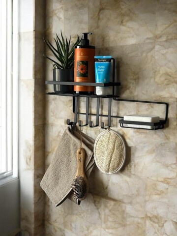 Organizator de baie, L'essentiel Maison, WB044-B, 40x10x24 cm, Negru