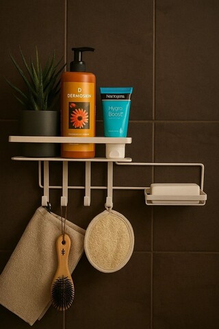 Organizator de baie, L'essentiel Maison, WB044-K, 40x10x24 cm, Crem