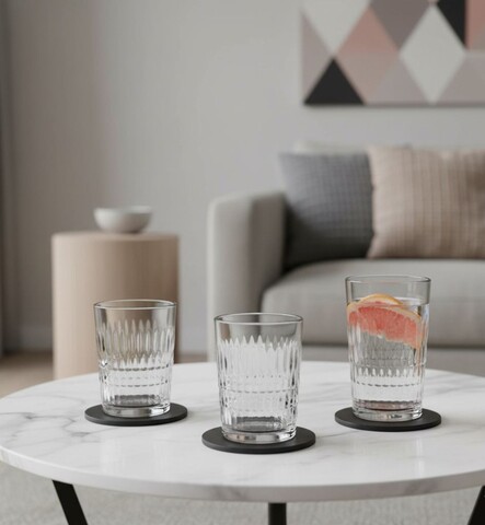 Set pahare, Hermia, 896PBH1441, Dimensiune medie a paharului: 230 ml (6 bucăți), Transparent