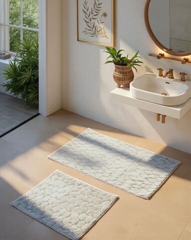 Set covorase de baie, L'essentiel Maison, Rabbit, Gri