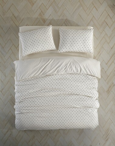 Lenjerie de pat dubla Super King (EU) (IT), L'essentiel Maison, Pas a Pas, Crem/Negru