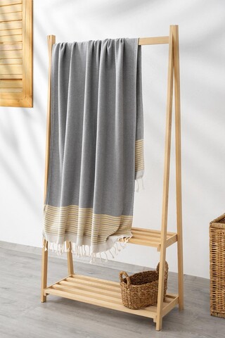Prosop de plaja, L'essentiel Maison, Agora, 90x180 cm, Gri