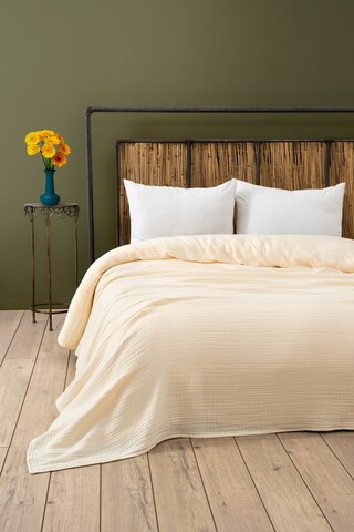 Cuvertura Single 155x200 cm, L'essentiel Maison, Muslin, Ecru