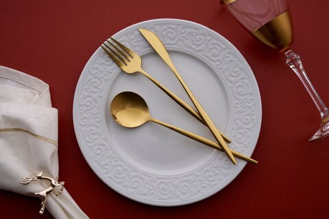 Set tacamuri, Hermia, 196RWE1813, Furculiță de masă: (6 bucăți), Auriu