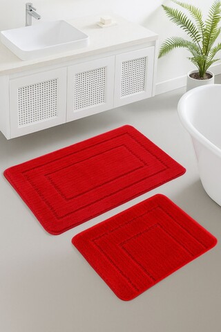 Set covorase de baie, L'essentiel Maison, Cerceve, Rosu