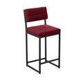 Scaun de bar, Hanah Home, Retro, 40x98x40 cm, Bordo