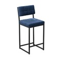 Scaun de bar, Hanah Home, Retro, 40x98x40 cm, Albastru navy