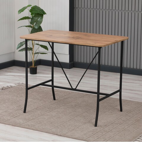 Masa de bar, Hanah Home, Retro, 110x92x70 cm, Maro