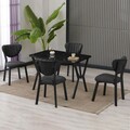 Set masa extensibila si scaune, Hanah Home, Elma, Antracit / Negru