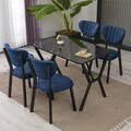 Set masa extensibila si scaune, Hanah Home, Elma, Navy Blue / Black