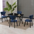 Set masa extensibila si scaune, Hanah Home, Elma, Navy Blue / Black